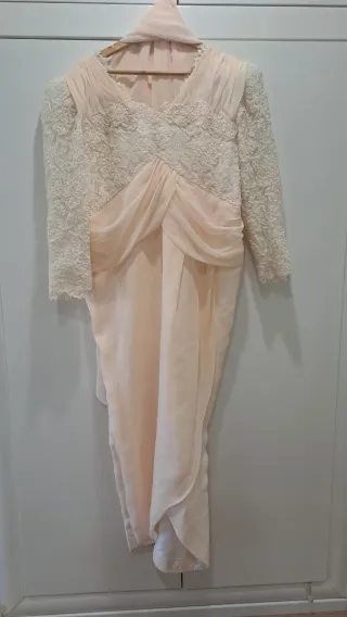 Vestido de Novia color Salmón Talla XXL.