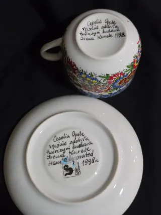 Servicio de té o café porcelana polaca pintada a m