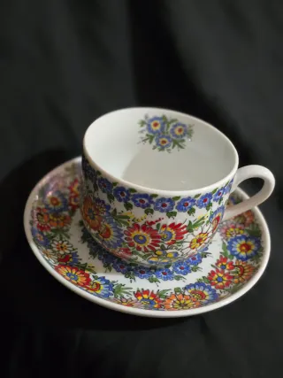 Servicio de té o café porcelana polaca pintada a m
