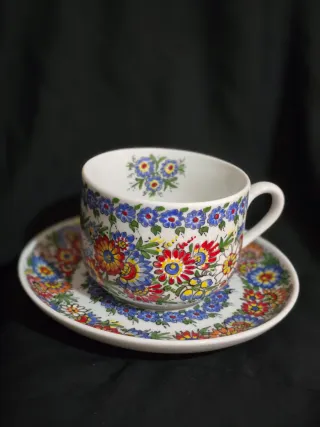 Servicio de té o café porcelana polaca pintada a m