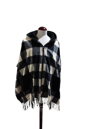 Poncho Desigual Cuadros Talla Única