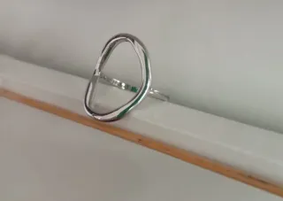 Anillo Círculo Abierto Ajustable Plata