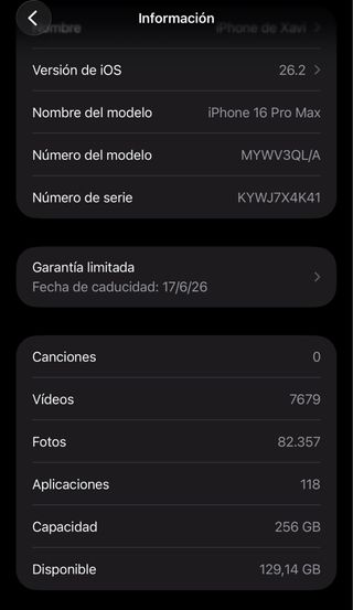 iPhone 16 Pro Max 256GB Negro Reestreno