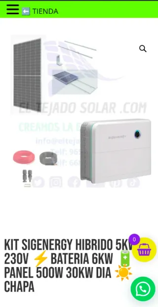 Kit Híbrido Sigenergy 5KW 230V