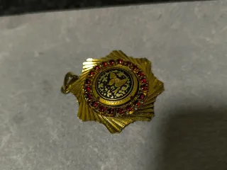 Colgantes Damasquinado Oro y Rojo