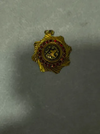 Colgantes Damasquinado Oro y Rojo