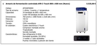 Armario Fermentación AFB C-Touch 800x600