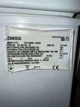 Arcón Congelador Zanussi 500L