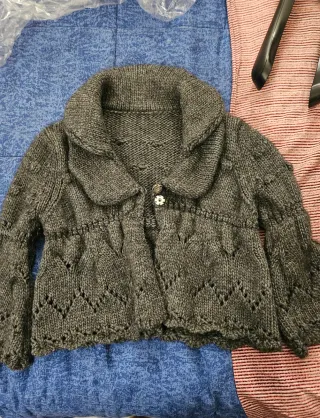 Coprispalle grigio lana e alpaca