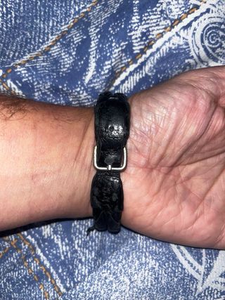 Pulsera Serasar Cuero Trenzado Negra