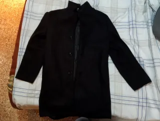 Abrigo gabardina hombre negro M 3 botones