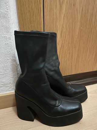 Botines Bershka Plataforma Negros