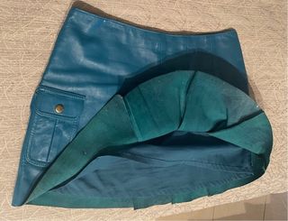 Minifalda Piel Azul Mango T. S