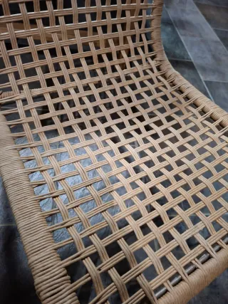 Sillas de comedor o cocina de madera y ratán