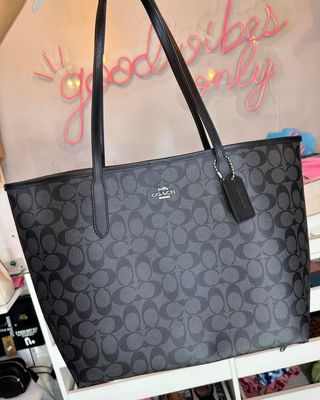 Bolso Tote Coach Negro Gris