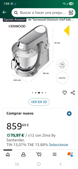 Robot Cocina Kenwood Titanium Chef Baker XL