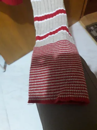 Jersey fino rayas rojas y beige