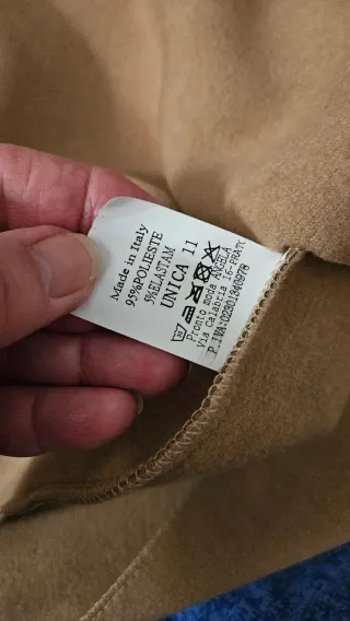 Poncho in panno nocciola con pelliccia