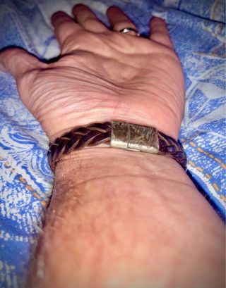 Pulsera Cuero Trenzado Marrón Oscuro