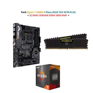 Pack Ryzen 7 5800X + ASUS TUF X570-PLUS + 32GB RAM