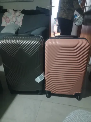 Maletas 20 kg Marrón y Rosa