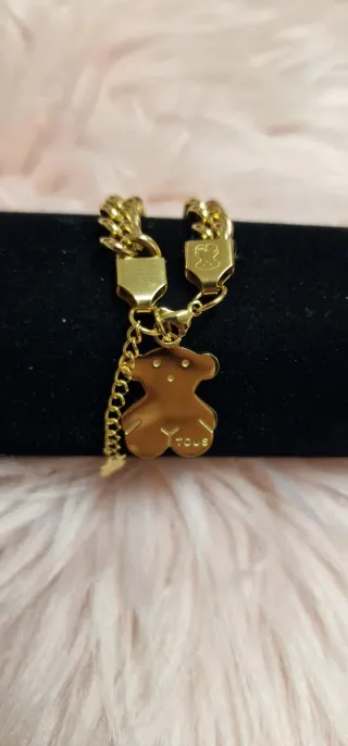 Pulsera Tous Oso Mesh Dorada