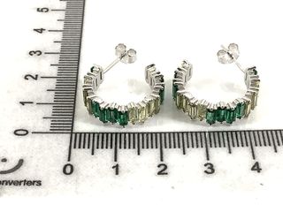 pendientes plata 925mm con piedra con circonita