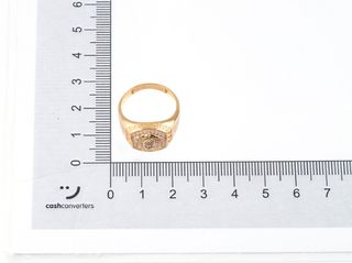 sello oro 18k con piedra con circonita t. 23 (20,06 mm)