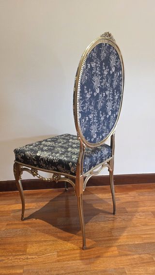 Silla Bronce Estilo Luis XV .