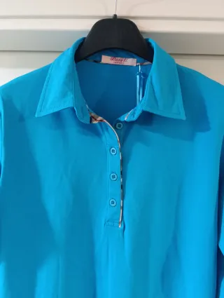 Camiseta Boteli azul manga larga mujer