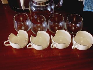 Cafeteira Bule Jarro e 4 Chávenas Café Chá