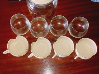 Cafeteira Bule Jarro e 4 Chávenas Café Chá