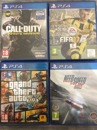 PS4 (PlayStation 4) Negra + Juegos