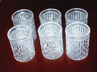Conjunto de 6 Cálices em vidro decorado