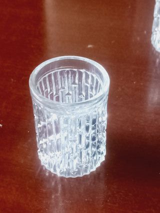 Conjunto de 6 Cálices em vidro decorado