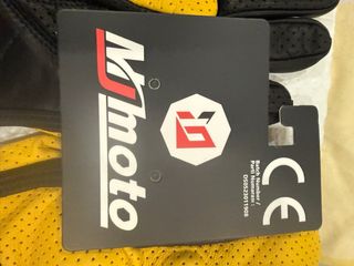 Guantes Moto Cuero Retro Amarillo Negro Talla XXL