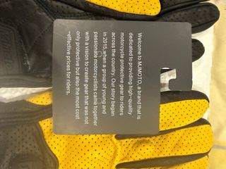 Guantes Moto Cuero Retro Amarillo Negro Talla XXL