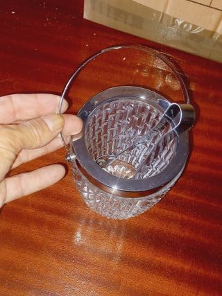 Frapê de cristal para Gelo, com pinça