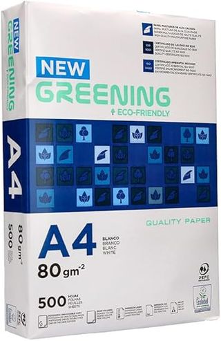 Liderpapel Greening - Papel Fotocopiadora, A4, 80 Gramos, Paquete de 500 Hojas