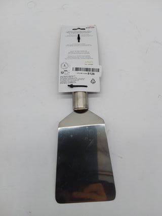 Lacor - 60266 - Espátula Acodada BBQ, Acero Inoxidable, Mango Ergonómico, Apto para Lavavajillas, 28 cm, Inox