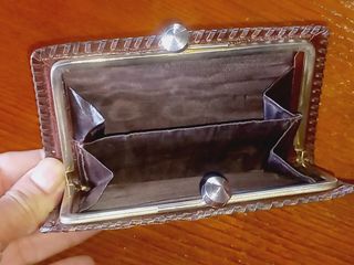 Porta-moedas em couro decorado Carteira de senhora