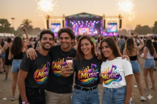 Magliette con stampa Music