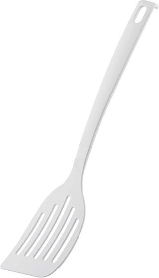 FACKELMANN Bianca scanalata, utensile da cucina in plastica, spatola per pentole e padelle rivestite (Colore, quantità: 1 pezzo)