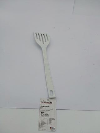 FACKELMANN Bianca scanalata, utensile da cucina in plastica, spatola per pentole e padelle rivestite (Colore, quantità: 1 pezzo)
