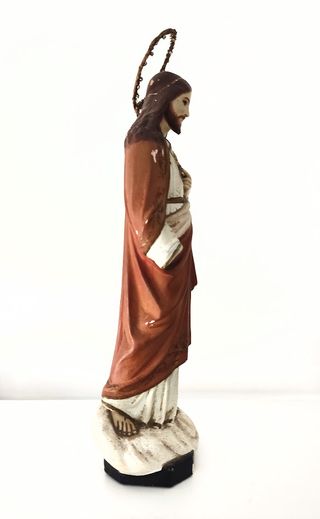 Sagrado Coração de Jesus terracota olhos em vidro