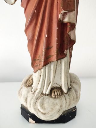 Sagrado Coração de Jesus terracota olhos em vidro