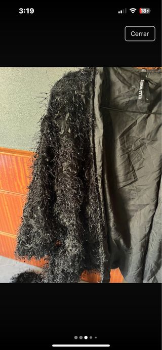 Abrigo pelo negro talla única