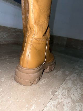 Stivali alti ecopelle caramello