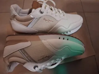 Zapatillas Pepe Jeans Beige y Dorado