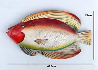 Arte decorativa de parede em madeira pintada à mão